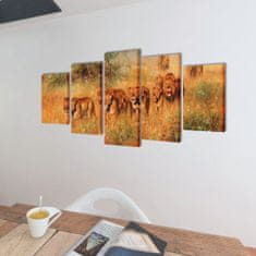 Greatstore Nyomtatott vászon falikép szett oroszlánok 100 x 50 cm