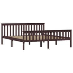 shumee 283237 Bed Frame Dark Brown Solid Pinewood 180x200 cm 