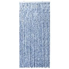 Vidaxl kék, fehér és ezüstszínű zsenília rovarfüggöny 100 x 220 cm 284275