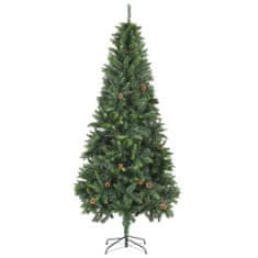 Greatstore műkarácsonyfa LED-ekkel, gömbökkel és tobozokkal 210 cm