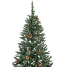 shumee műkarácsonyfa fenyőtobozokkal és fehér csillámmal 210 cm
