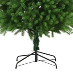 Greatstore zöld fél műkarácsonyfa LED-ekkel és gömbszettel 240 cm