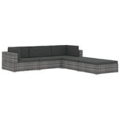 Greatstore 1 db barna polyrattan moduláris középső kanapé párnákkal