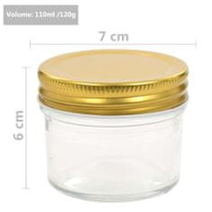 shumee 48 db 110 ml-es befőttesüveg aranyszínű tetővel