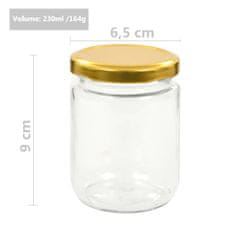 shumee 96 db 230 ml-es befőttesüveg aranyszínű tetővel