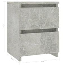 shumee 2 db betonszürke forgácslap éjjeliszekrény 30 x 30 x 40 cm