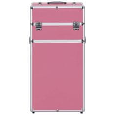 Greatstore rózsaszín alumínium sminkbőrönd