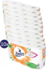 LINTEO Toalettpapír 10 x 8 db, fehér, 3 rétegű 15 m