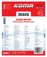 KOMA ZE02S - 12 darabos porzsákkészlet Zelmer Meteor porszívókhoz, szintetikus