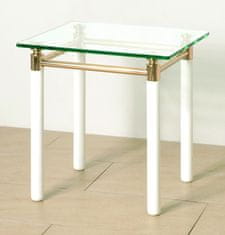 Mørtens Furniture Terrell dohányzóasztal, 42 cm, fehér / arany