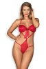 Női erotikus body Giftella teddy, piros, S/M