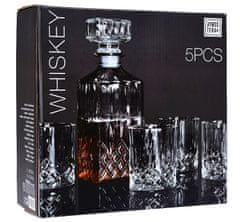 EXCELLENT Whisky készlet dekantáló + pohár készlet 5 db kristályüveg, 0,9L KO-YE7300760