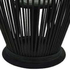 Greatstore fekete bambusz függő gyertyatartó lámpás, 60 cm