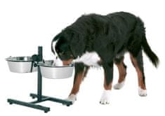 Karlie kutyatál tartó rozsdamentes acélból készült tálakkal együtt, 2 x 22 cm, 2,5 l
