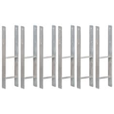 shumee 6 db ezüstszínű horganyzott acél kerítéshorgony 14 x 6 x 60 cm