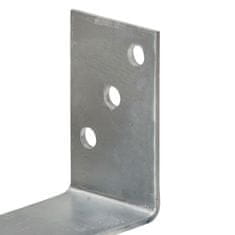 shumee 6 db ezüstszínű horganyzott acél kerítéshorgony 8 x 6 x 30 cm