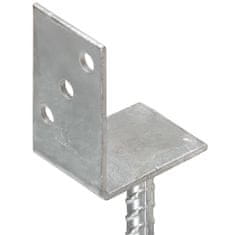 shumee 6 db ezüstszínű horganyzott acél kerítéshorgony 8 x 6 x 30 cm