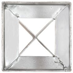 shumee 2 db ezüstszínű horganyzott acél kerítéstüske 12 x 12 x 89 cm