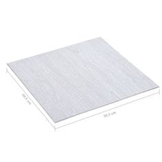 Greatstore 20 db fehér öntapadó PVC padlólap 1,86 m²
