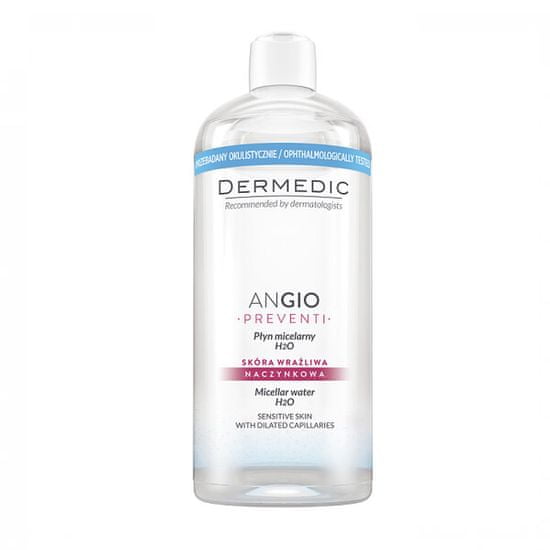 DERMEDIC Micelláris víz H2O érzékeny és börpírre hajlamos bőrre Angio Preventi 500 ml