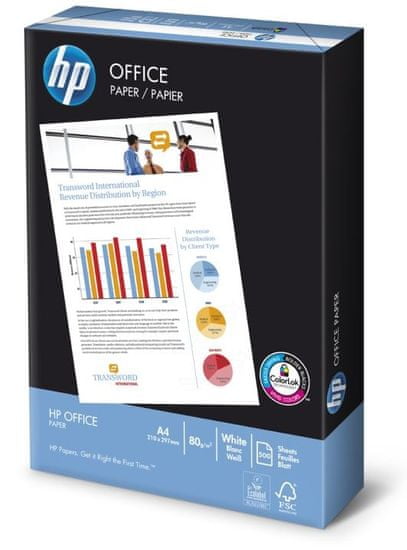 HP Office A4, 80g/m2, 500 lap (CHPO480/120)