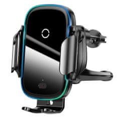 BASEUS Smart Vehicle Bracket autós telefontartó, Qi vezeték nélküli töltő, fekete