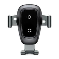BASEUS Metal Gravity autós telefontartó, Qi vezeték nélküli töltő fekete
