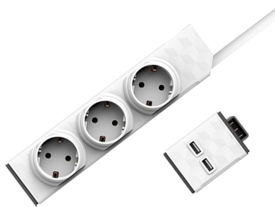 Allocacoc PowerStrip Modular Switch 1,5m cable + USB modul