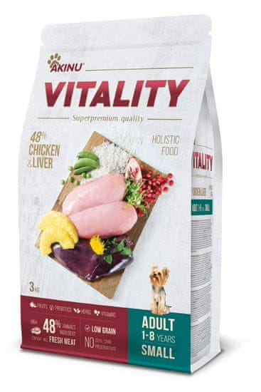 Akinu VITALITY dog adult small chicken & liver, 3 kg