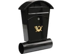 Vorel  Postafiók kerek tetővel + újságtartó tálcával 480x280x80mm fekete
