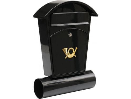 Vorel  Postafiók kerek tetővel + újságtartó tálcával 480x280x80mm fekete