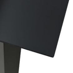 Greatstore fekete acél és üveg kerti étkezőasztal 150 x 80 x 74 cm