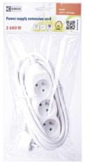 EMOS Hosszabbító kábel 3 aljzat, 3 m, 3 × 1,5 mm2, fehér (1902030308)