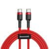 Cafule kábel USB-C / USB-C 60W QC 3.0 2m, piros