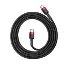BASEUS Cafule kábel USB-C / USB-C 60W QC 3.0 1m, fekete/piros