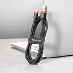 BASEUS Cafule kábel USB / USB-C QC 3.0 2A 3m, fekete/piros