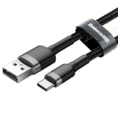 BASEUS Cafule kábel USB / USB-C Quick Charge 3.0 2m, fekete/szürke