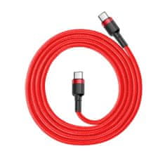 BASEUS Cafule kábel USB-C / USB-C 60W QC 3.0 1m, piros