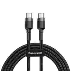 BASEUS Cafule kábel USB-C / USB-C PD2.0 QC3.0 3A 2m, fekete/szürke