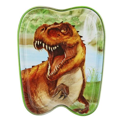 Dino World Konzervdoboz ASST, T-Rex, zöld