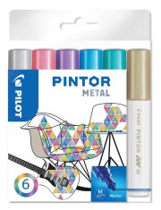 Pilot Dekorációs táblamarker Pintor M, metál, 6 szín, 1,4 mm