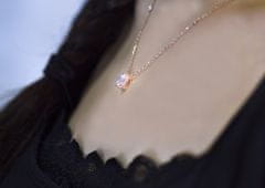 Beneto Rózsaszín aranyozott ezüst nyaklánc kristállyal AGS1135/47-ROSE