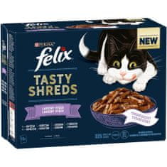 Felix Tasty Shreds marhahússal, csirke, lazac, tonhal lében 12x80g