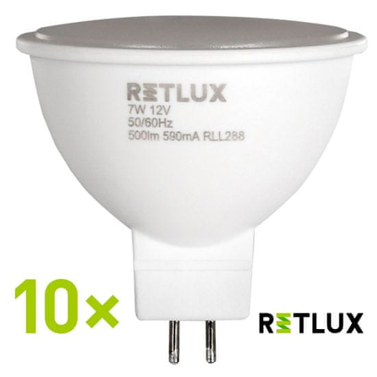 Retlux RLL 288 GU5.3 7W, meleg fehér, 10 db