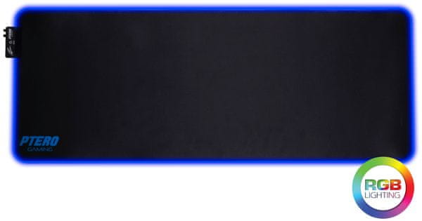 Egérpad Evolveo Ptero GPX200RGB textilből csúszásmentes alsó résszel RGB háttérvilágítás