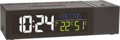 TFA 60.5014.01 Rádióvezérlésű digitális óra projektorral, fekete