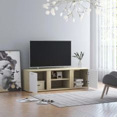 shumee fehér és sonoma tölgy színű forgácslap TV-szekrény 120x34x37 cm
