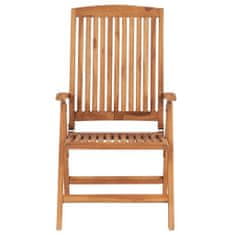 Greatstore 8 db dönthető tömör tíkfa kerti szék párnákkal