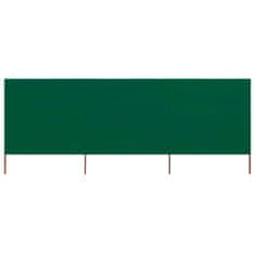 Greatstore 3 paneles zöld szövet szélfogó 400 x 80 cm