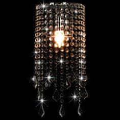 Greatstore ezüstszínű négyszögletes fali lámpa kristálygyöngyökkel E14